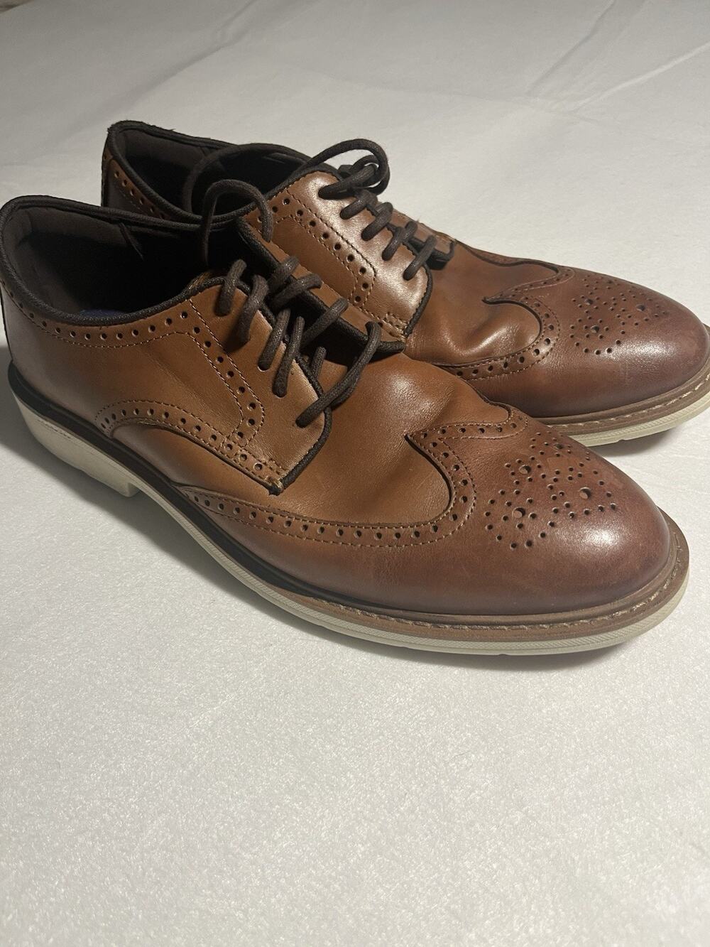 Cole Haan Grand 360 Men’s 10.5 Brown Leather Wingtip Oxford Brogue Shoes